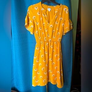 LOFT Yellow Floral Summer Dress